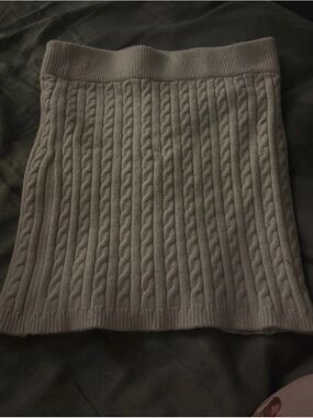 Forever 21 Cream Cable Knit Mini Skirt